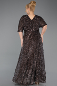 Brown Long Scaly Plus Size Evening Gown ABU5846