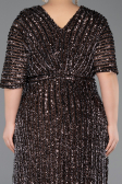 Brown Long Scaly Plus Size Evening Gown ABU5846