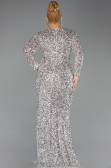 Long Beige Scaly Plus Size Evening Dress ABU6074