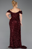 Long Burgundy Plus Size Evening Gown ABU5232