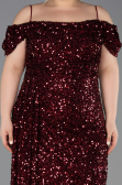 Long Burgundy Plus Size Evening Gown ABU5232