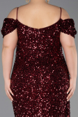 Long Burgundy Plus Size Evening Gown ABU5232