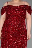 Red Long Plus Size Evening Gown ABU5232