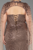 Long Copper Beaded Plus Size Evening Dress ABU6162