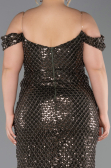 Long Olive Drab Scaly Plus Size Evening Gown ABU6098