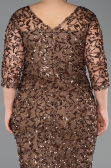 Midi Copper Scaly Plus Size Evening Gown ABK2630