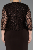 Midi Brown Scaly Plus Size Cocktail Dress ABK2631