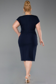 Midi Navy Blue Plus Size Cocktail Dress ABK2614