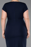 Midi Navy Blue Plus Size Cocktail Dress ABK2614