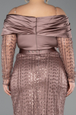 Long Copper Beaded Oversized Evening Dress ABU6187