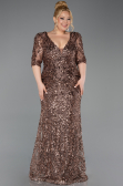 Long Copper Scaly Plus Size Evening Dress ABU6149