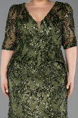 Long Olive Drab Scaly Plus Size Evening Dress ABU6149