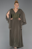 Olive Drab Long Chiffon Plus Size Evening Dress ABU4638