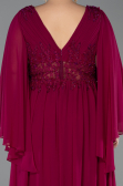 Cherry Colored Long Chiffon Plus Size Evening Dress ABU4638