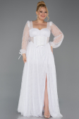 Long White Dantelle Formal Plus Size Dress ABU6131