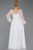 Long White Dantelle Formal Plus Size Dress ABU6131