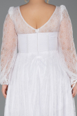 Long White Dantelle Formal Plus Size Dress ABU6131
