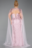 Long Powder Color Beaded Plus Size Evening Dress ABU6162