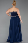 Long Navy Blue Chiffon Evening Dress ABU6188