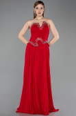 Long Red Chiffon Evening Dress ABU6188