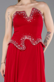 Long Red Chiffon Evening Dress ABU6188