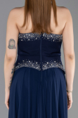 Long Navy Blue Chiffon Evening Dress ABU6188