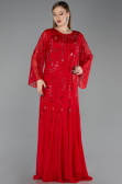 Long Red Chiffon Plus Size Evening Gown ABU6176