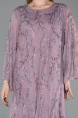 Long Lavender Chiffon Plus Size Evening Gown ABU6176