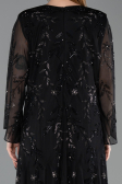 Long Black Chiffon Plus Size Evening Gown ABU6176