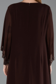 Long Brown Chiffon Plus Size Evening Gown ABU6177