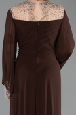 Long Brown Chiffon Plus Size Evening Gown ABU6182