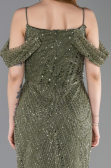 Long Olive Drab Beaded Evening Dress ABU6190