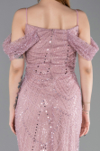 Long Powder Color Beaded Evening Dress ABU6190