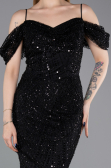 Long Black Beaded Evening Dress ABU6190