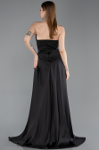 Long Black Satin Evening Dress ABU6193