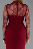 Long Burgundy Mermaid Evening Gown ABU6194