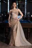Long Gold Scaly Evening Dress ABU6173