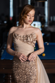 Long Gold Scaly Evening Dress ABU6173