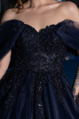 Navy Blue Long Designer Evening Dress ABU3600