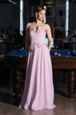 Long Powder Color Chiffon Evening Dress ABU6188