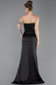 Long Black Satin Evening Dress ABU6200