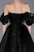 Long Black Satin Evening Dress ABU6201