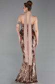 Long Copper Scaly Evening Dress ABU6202