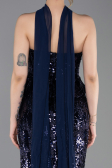 Long Navy Blue Scaly Evening Dress ABU6202