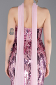 Long Powder Color Scaly Evening Dress ABU6202