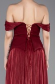 Long Burgundy Chiffon Evening Dress ABU6203