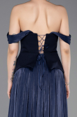 Long Navy Blue Chiffon Evening Dress ABU6203
