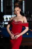 Long Red Mermaid Prom Dress ABU6198