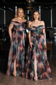 Long Onion Skin Plus Size Evening Gown ABU5263