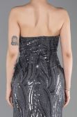 Long Anthracite Beaded Evening Dress ABU6205